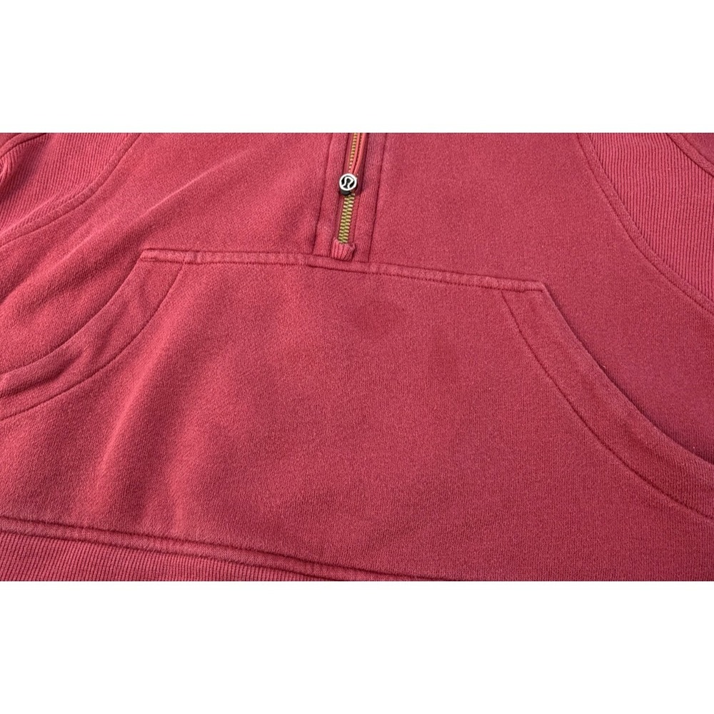Lululemon Womens Scuba Oversized Half Zip Cropped Hoodie Magenta Smoke Gold XS/S - Picture 4 of 9